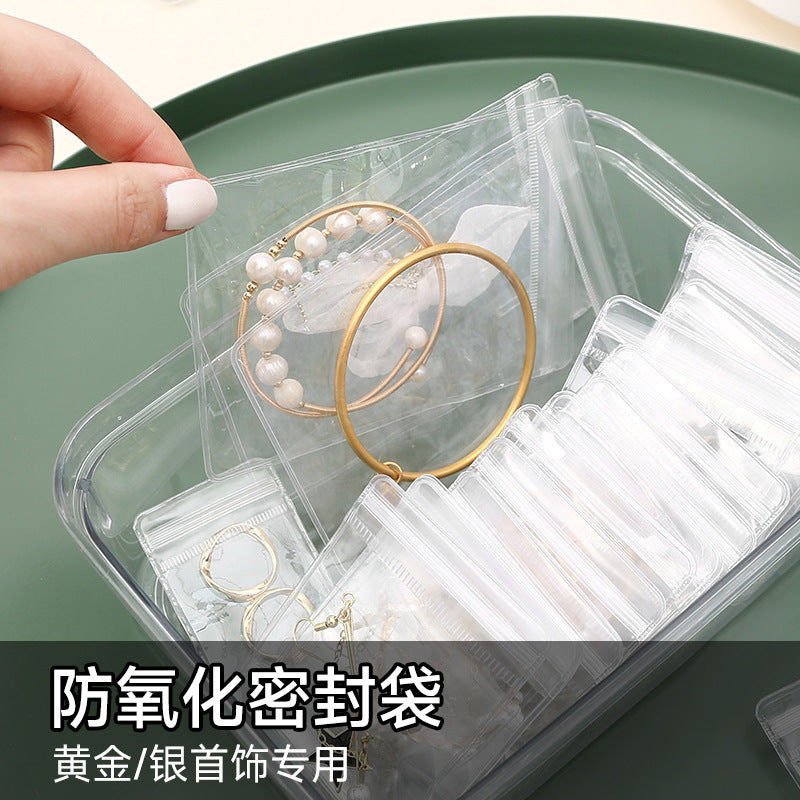 PVC self-sealing bags of 20 pcs, jewelry packaging bags, anti-oxidation thickened jewelry bracelet storage, sealed bags
