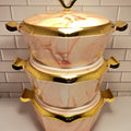 Hot selling food warmer container 3pcsexport open mirror octagonal thermal lunch box 2l-2.5l-3l