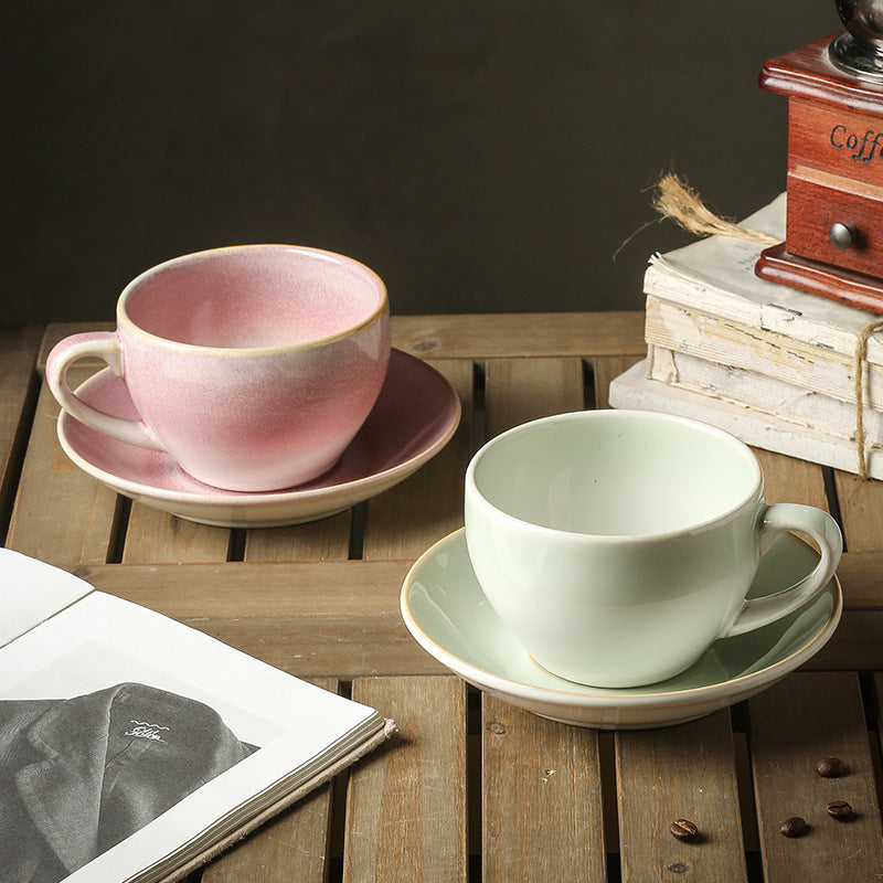 Kiln-turned coffee cup suit mug retro office water cup japanese breakfast cup good-looking ceramic tea cup