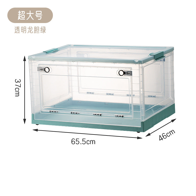 Storage Box Household Plastic Clothes Wardrobe Organizing Box Transparent Foldable Storage Box Snacks Toys Clothing Books