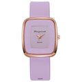 Minimalist square dial quartz watch - unisex style, trendy fashion, silicone strap - wholesale for middle and high school students