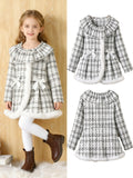 Exportgirl small fragrant outwear round neck lacestuffed skirt plaid pattern skirt kidsfall and winteroutwear skirt