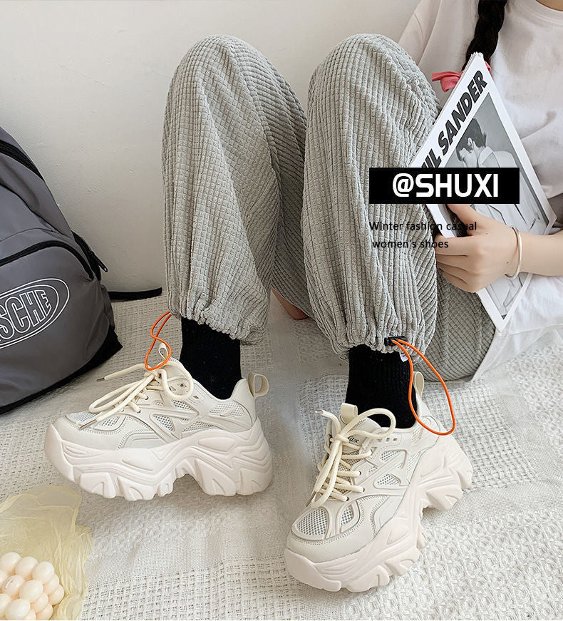 Thick sole heightened dad shoes women's 2026 autumn new arrivalk-stylefashioninspopular popular student casual sports shoes