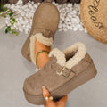 Wholesale women's plus size chunky sole snow boots -  winter new arrival, fleece-lined, extra thick, warm, furry trim cotton boots