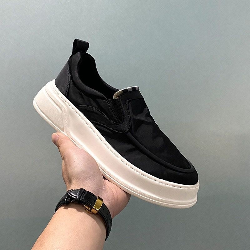 Men's shoes 2026 spring new slip-on breathable chunky sole comfortable casual men's versatile trendy lightweight canvas shoes