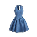 Fashion cross-border export  denim dress women's bows suspender tutu skirt fashion waist skirt women