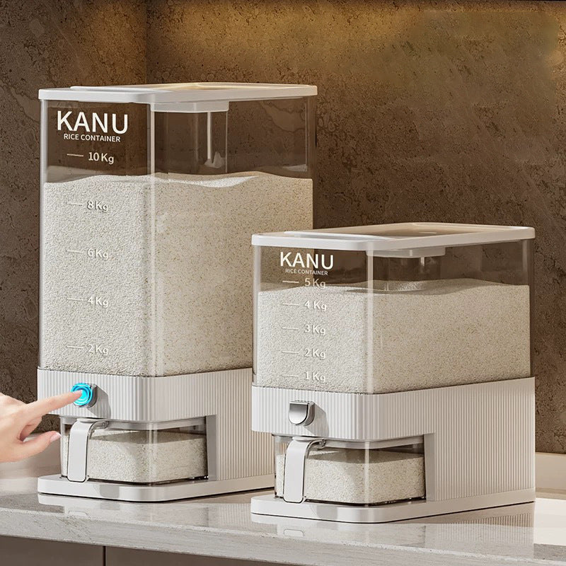 Rice bucket press-type automatic rice delivery household insect-proof and moisture-proof sealed rice storage tank large-capacity rice noodle miscellaneous grain storage bucket