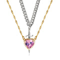Golden pink heart/silver dagger