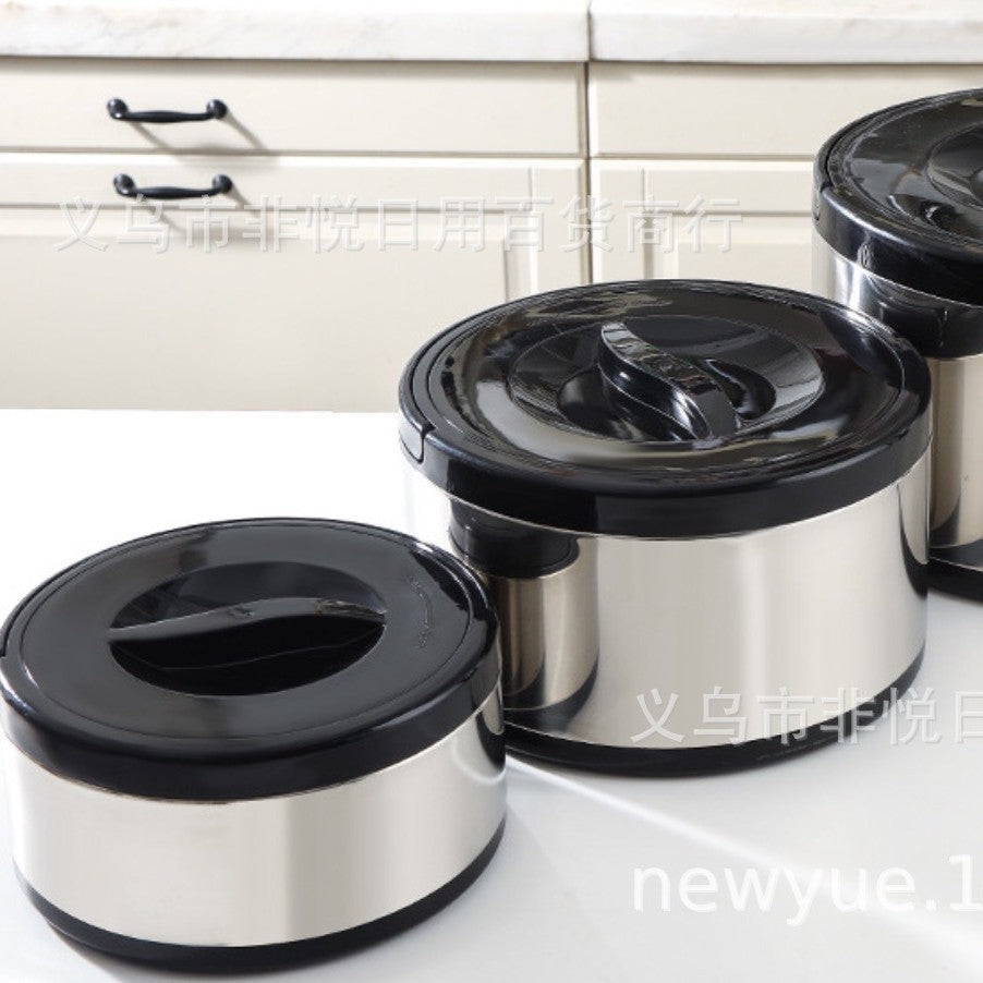 Factory direct sales export cross-border exclusive thermal insulation box fresh-keeping lunch box thermal insulation bucket high-end stainless steel fresh-keeping rice bucket set
