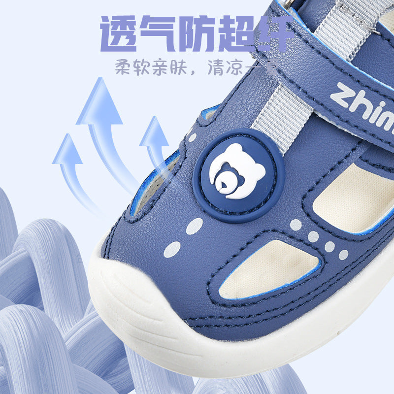 Baby sandals for boys, summer infant first walker shoes, 0-1-2 years old, soft sole baby and toddler functional shoes for girls
