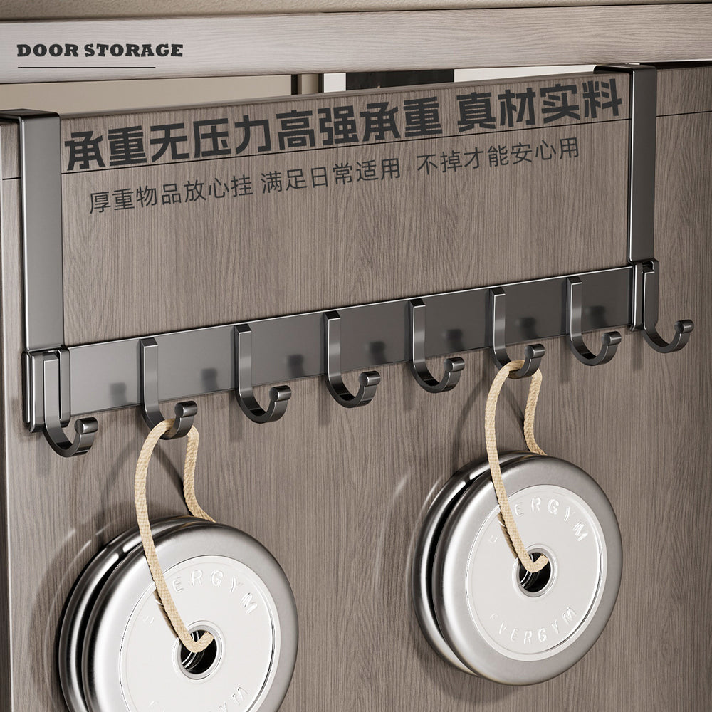 Adjustable over-the-door hanger - no drilling required - door hook for bedroom, wall-mounted storage rack, clothes hook