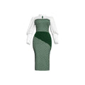 African foreign trade  hot-selling women's fashion plaid patchwork bodycon pencil skirt ol daily commute dress