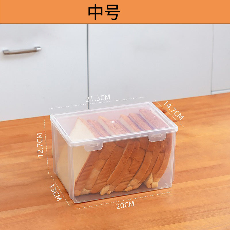 Household crisper food grade refrigerator special transparent plastic toast bread storage box kitchen refrigerator storage box