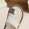 Vancahao girls' fashion beaded sandals & slippers - new summer collection for little girls, open-toe flip-flops for outdoor wear, kids' slippers