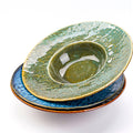 Retro kiln texture creative stone pattern ceramic straw hat plate scandinavianstylish dessert pastry salad restaurant plate