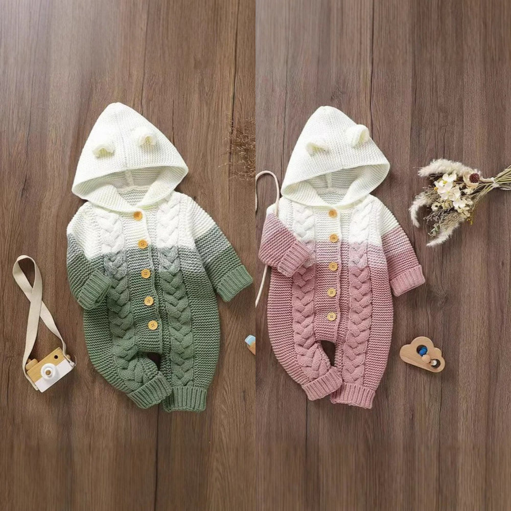 Baby knitting onesie ha yi spring & fall newborn clothing male baby wool cute thickenedheattech025