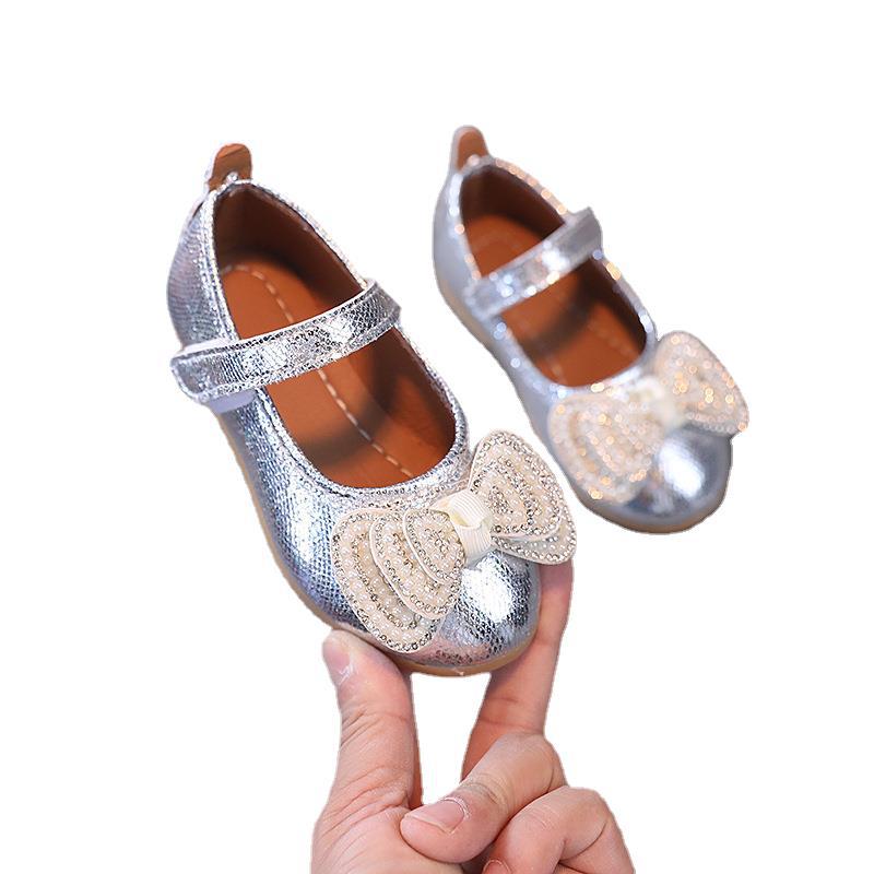 Girls' princess shoes, spring/autumn leather shoes for baby girls, new summer soft-soled children's shoes, toddler shoes, baby single shoes for summer