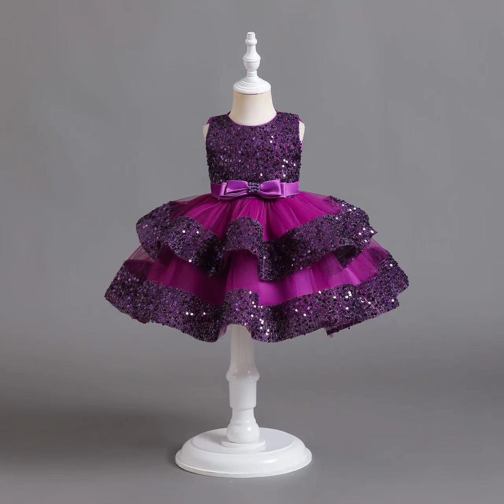Exportgirlnew arrivalkids dresssequinprincess dressfemale baby first birthday dresskids dress