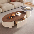 French cream style coffee table light luxury normcore living room slate coffee table modern small apartment storage scandinavian round combination