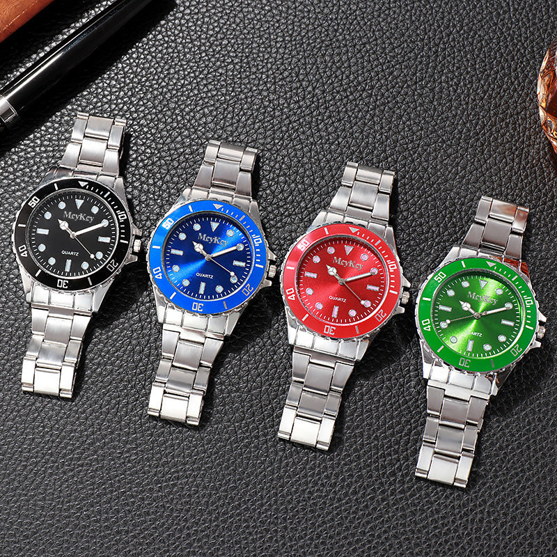 Steel band men's quartz watch - submariner style, business fashion, alloy men's watch - factory direct, in stock