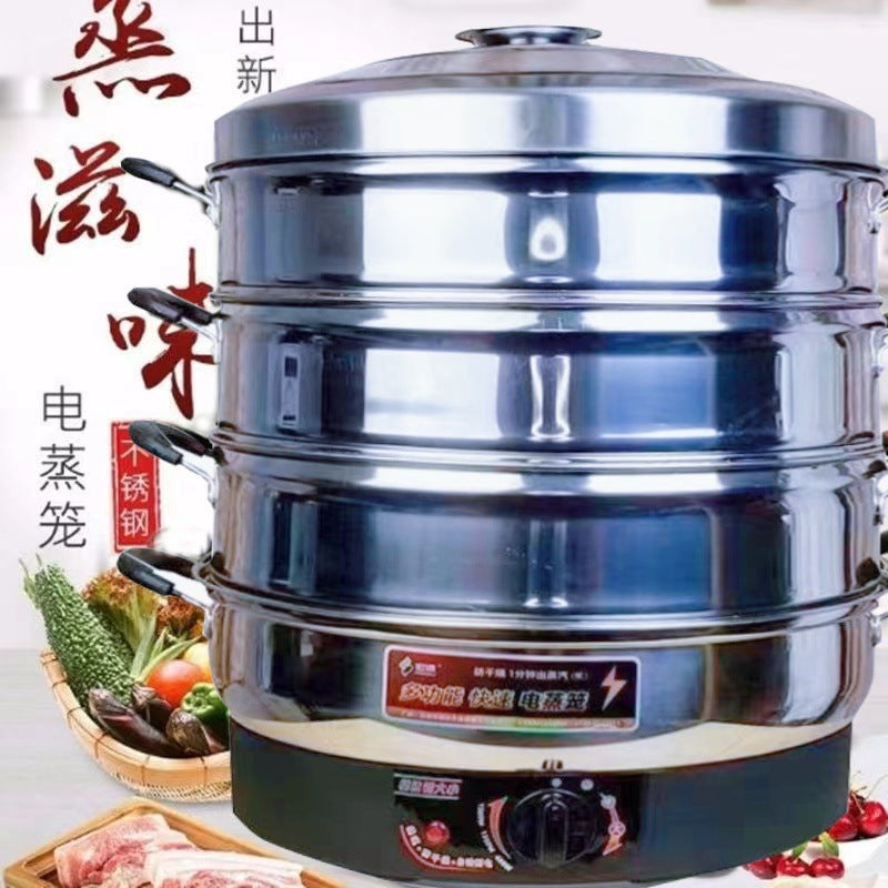 Steamer Electric Steamer Large Capacity King Size Five-layer High-grade Button Meat Electric Steamer Household Automatic Multi-layer Foreign Trade