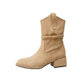 Sheepskin pleated pile thin short boots for women 2025new arrivalfall and winter maillard retro british boots