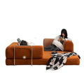 Multi-stay vacuum compression second-hand teddy modular fabric sofa small apartment living room foldable dual-purpose floor-standing sofa bed