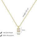 Amazon new copper micro-paved zircon paperclip pendant necklace fashion double ring pin women's clavicle chain