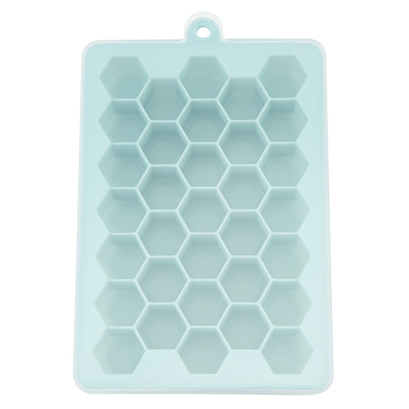 33 grids of food-grade household silicone ice grids, household honeycomb ice grids with lids, self-made model honeycomb baby food supplement boxes
