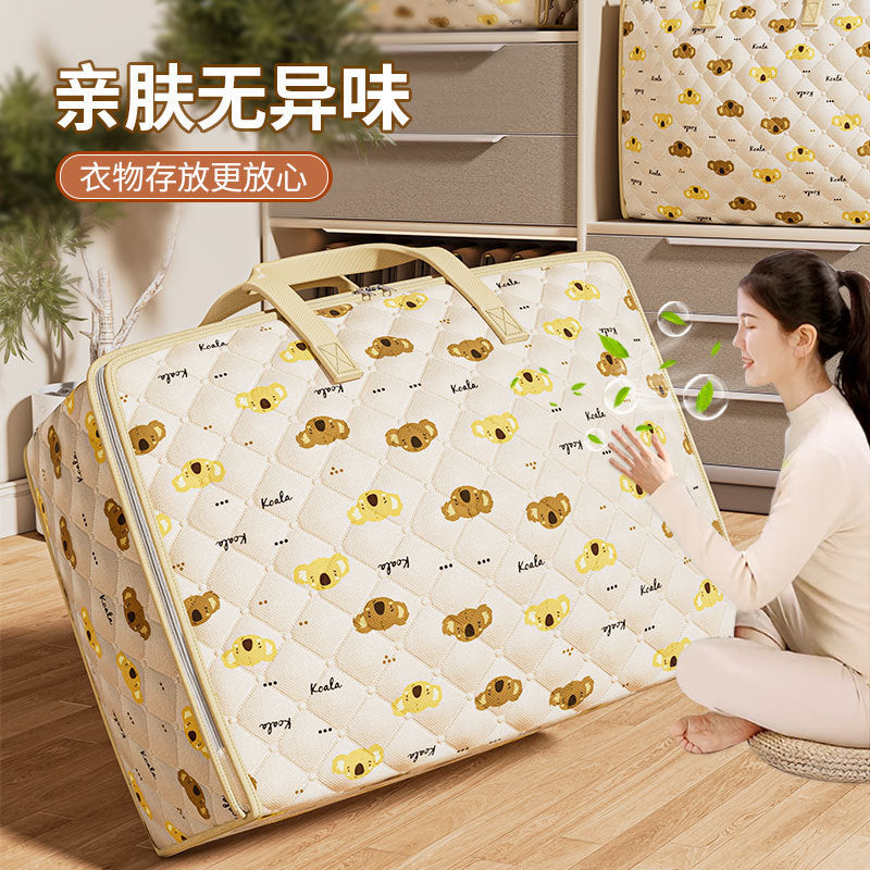 Non-woven koala clothes storage moving bag quilt storage bag travel household fabric finishing storage bag