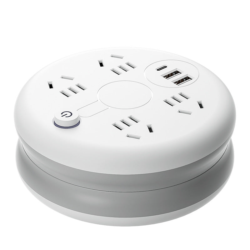 For home socket panel long line retractable plug strip multi-function usb plug strip multi-hole storage drag wiring board