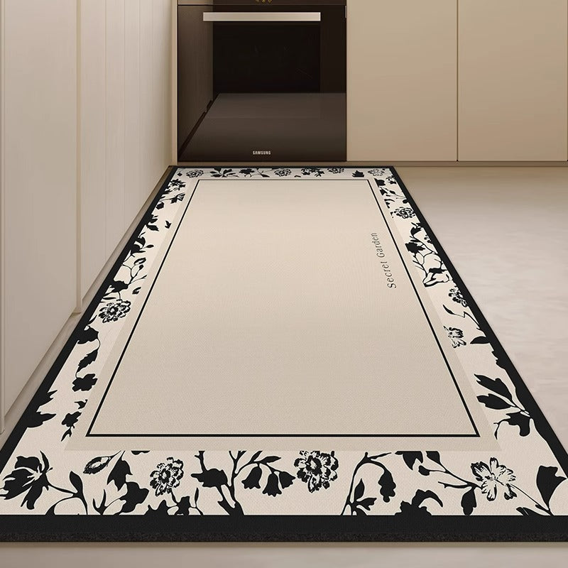 Kitchen floor mat - wipeable, low-maintenance, waterproof mat -  new design - stain-resistant diatomaceous earth mud mat - special anti-slip, oil-proof foot mat