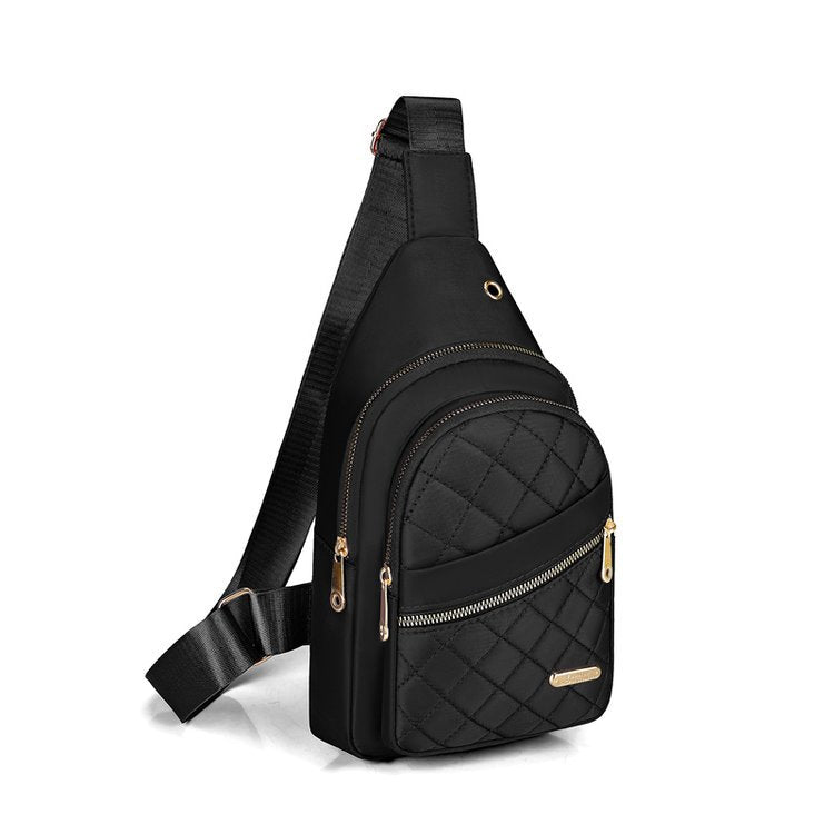 Cross-border simple fashion breast bag women's anti-splashing casual versatile simple messenger bag daily commuting diamond shoulder bag