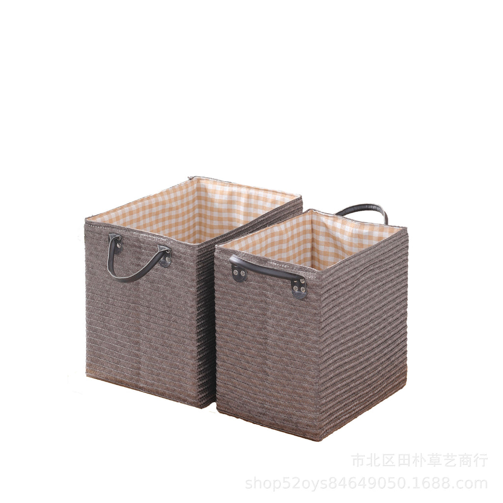 Folding, woven snacks, toy storage box, large sundries, book sorting box set, car-mounted uncovered trunk.