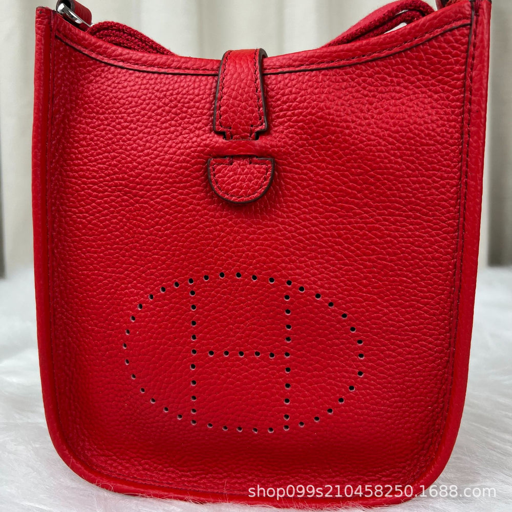 Evelyn tc pattern first layer cowhide evelyne bag mini genuine leather women's bag shoulder crossbody tote bag small bag