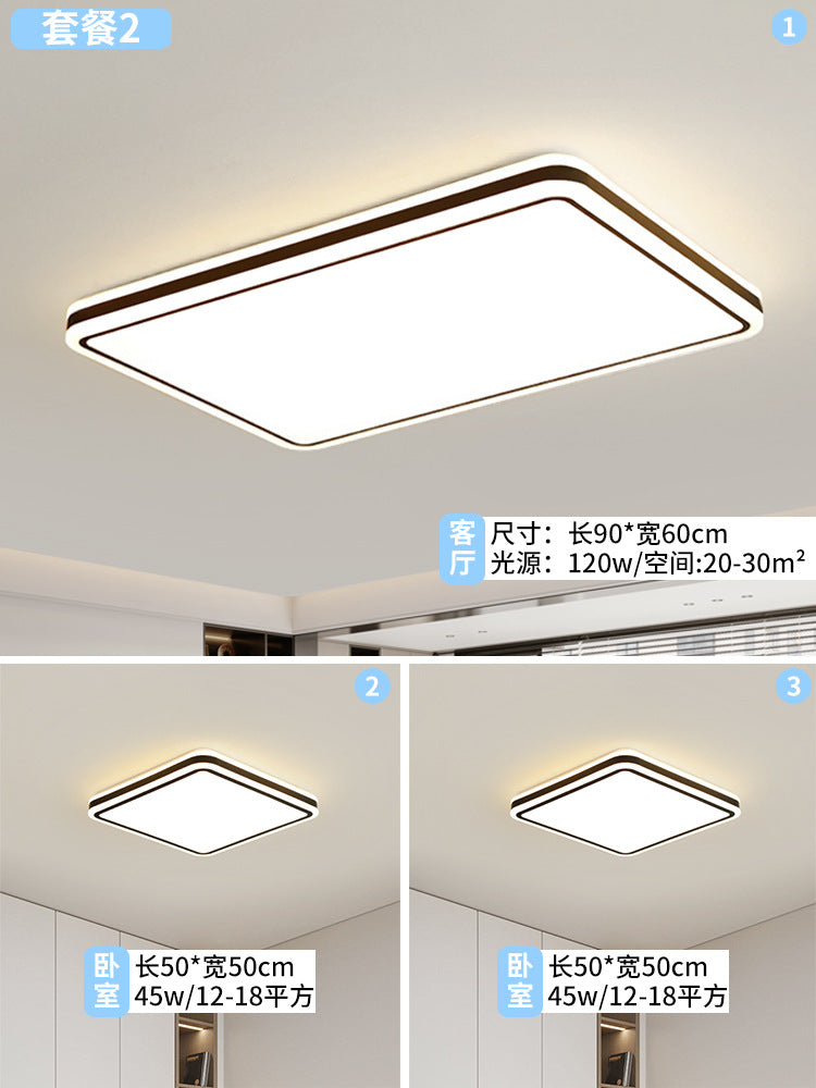 2025 Minimalist style black edge round living room light Zhongshan home improvement lighting whole house package bedroom ceiling light eye protection