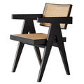 Second-hand style solid wood dining chair 2025 new arrival cream artistic lazy rattan chair
