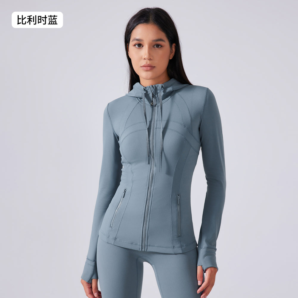 Women's yoga jacket - new hooded drawstring jacket, slim fit, versatile, slimming, running, sports & fitness apparel daw204