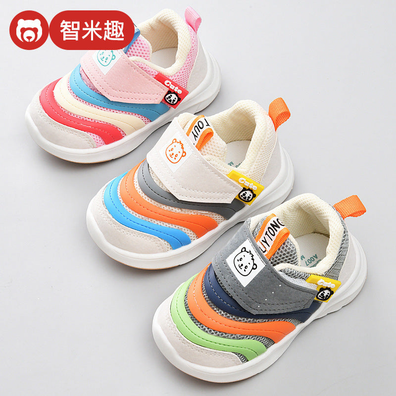 Kids' spring/autumn  collection: girls' breathable soft-soled baby shoes, boys' functional shoes, and first walker shoes