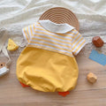 Baby boy summer short-sleeved butt-covering clothes for men and women, baby triangle rompers, summer clothes, newborn fashion cartoon clothes