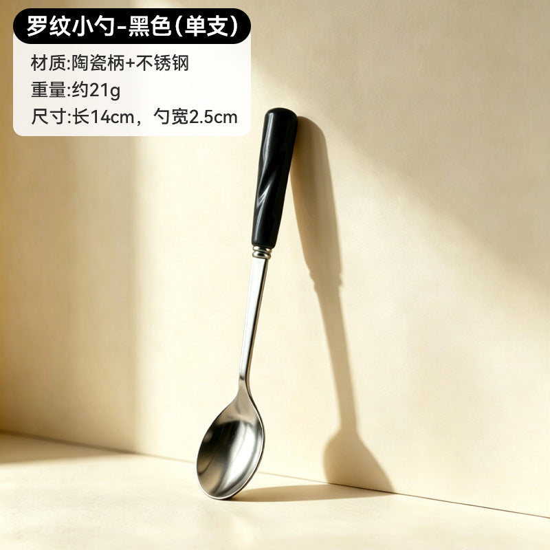 304 food grade stainless steel twisted fruit fork set creative colorful storage cup ceramic cup holder wholesale