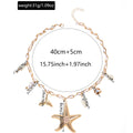Wholesale alloy necklaces: european & american style, cross-border, beach & ocean-inspired, starfish clavicle chain, unique & trendy, versatile necklace for women
