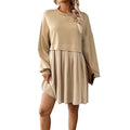 fashion  fall and winter women's pure colorlong sleevespatchworksweatshirtdresselegantwork clothing