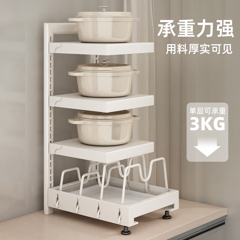Kitchen cabinet pot rack organizer, multi-tier under sink storage shelf for home use
