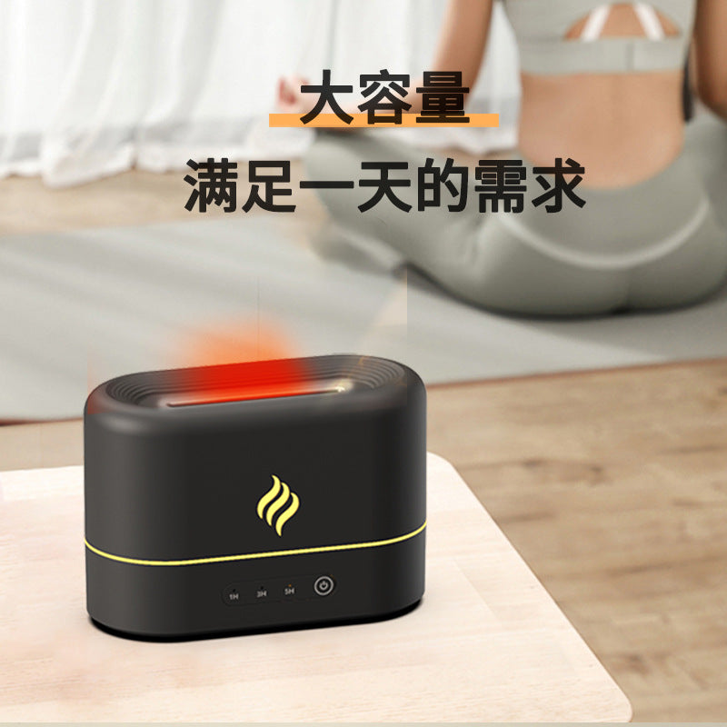 New dual-color simulated flame aroma diffuser - ultrasonic humidifier for home, office, and desktop use - amazon export quality