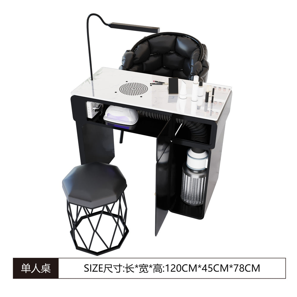 New arrival marble iron porcelain surface turbine manicure table and chair suit economical single and double multi-functional odor-free carbon steel paint