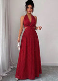 Red floral print cami dress - women's summer  new arrival - french chic sleeveless beach maxi dress for seaside vacations