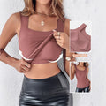 cross-border women's fashion solid color padded bralette top - versatile underwear, loungewear, and u-neck vest