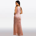 C7273 cross-border fashion women's dress - european & american style,  & , elegant & sexy sequin slit dress