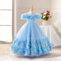 Girls' formal dress with 3d floral skirt - perfect for cross-border e-commerce, kids' princess dress, birthday parties, piano recitals, and runway shows